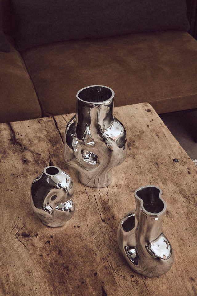 Hohe Glasvase GLEAM in CHROME | HKliving