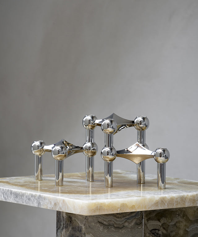 STOFF Nagel Kerzenhalter 3er-Set | CHROME