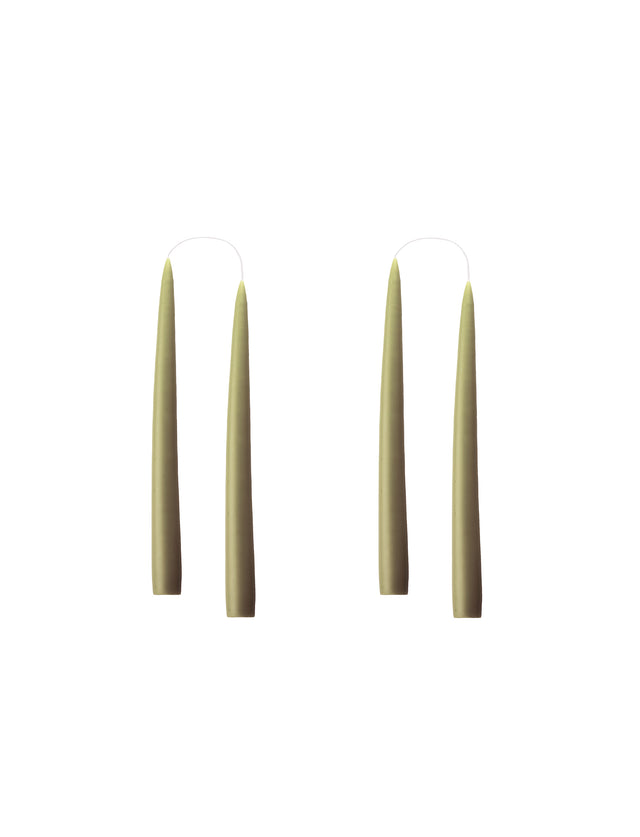 Konische Stabkerze in Olive, 20 Zentimeter hoch