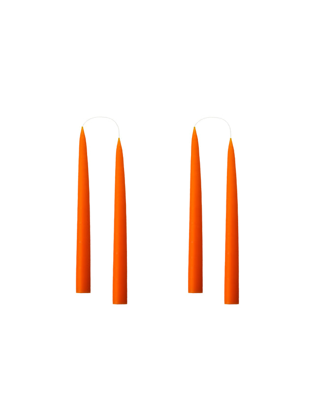Konische Stabkerze in Orange, 20 Zentimeter hoch