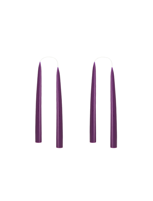 Konische Stabkerze in Violet / Julelilla, 20 Zentimeter hoch