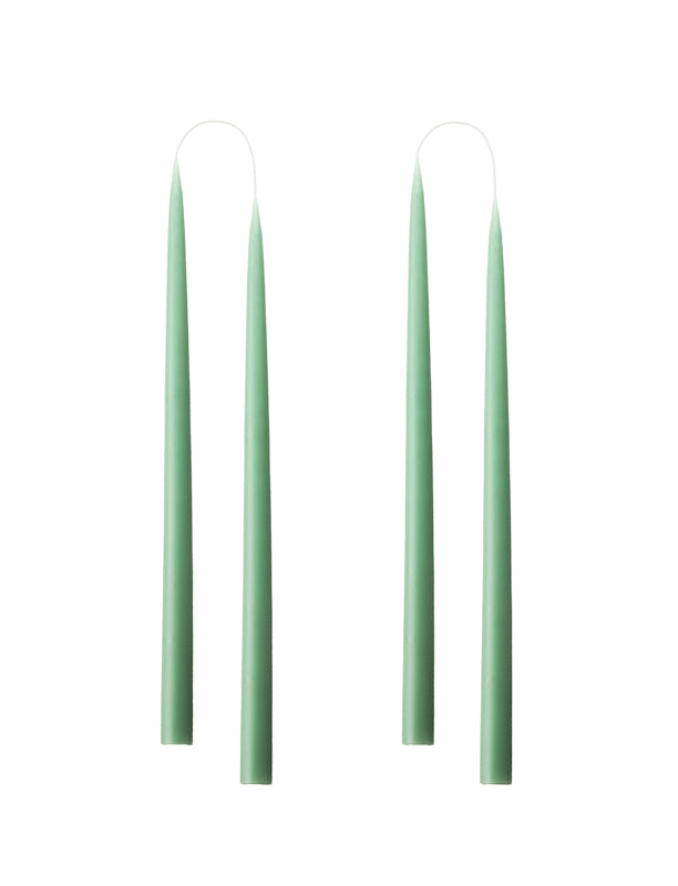 Konische Stabkerze in Dark Reseda Green, 35 Zentimeter hoch