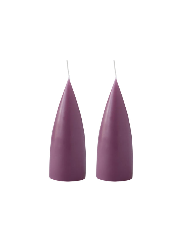 Konische Stumpenkerze in Light Heather, 16 Zentimeter hoch
