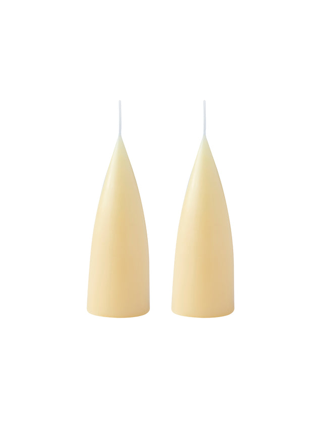 Konische Stumpenkerze in Pastel Yellow, 16 Zentimeter hoch