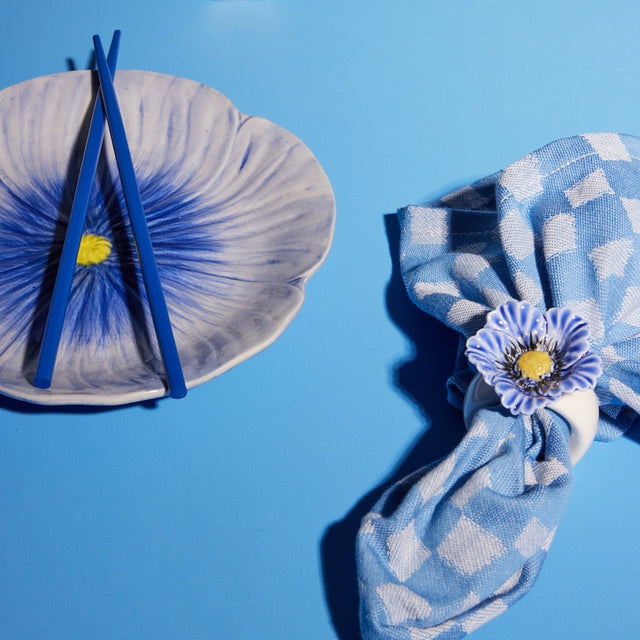 Kleiner Teller POPPY aus Steingut | Blau