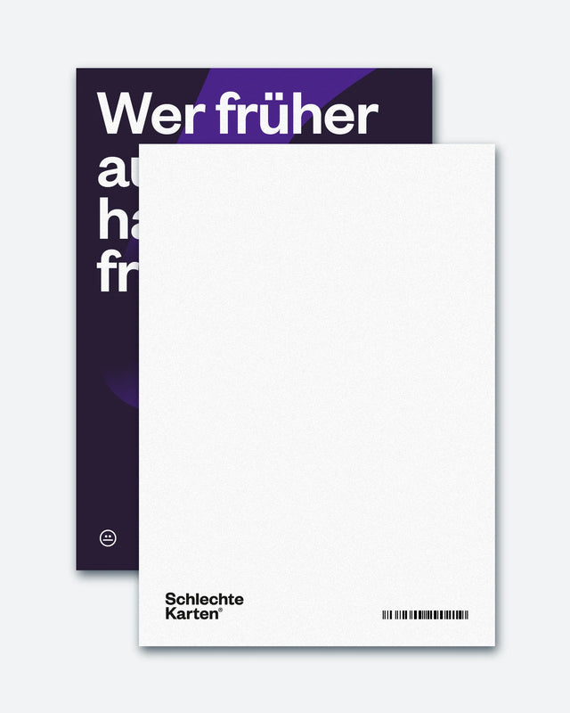 Postkarte "Wer früher aufgibt..." | Schlechte Karten