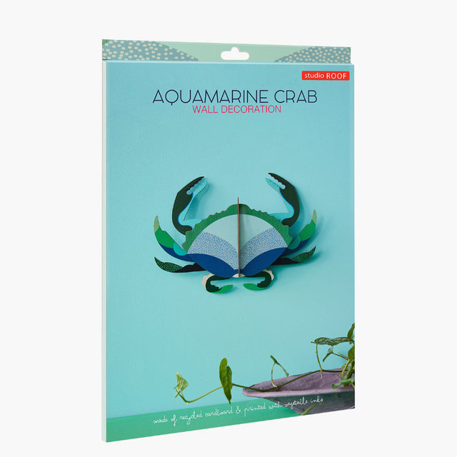 Wanddeko AQUAMARINE CRAB | Bunte Krabbe aus Karton für die Wand |