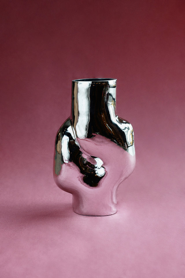 Hohe Glasvase GLEAM in CHROME | HKliving