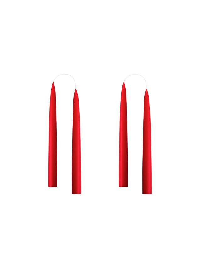 Konische Stabkerzen in Weihnachtsfarben (2 Stück) | 20 cm