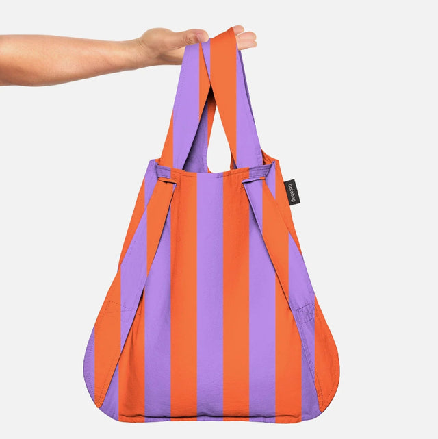 Notabag Original RED/PURPLE STRIPES | Tragetasche und Rucksack für unterwegs
