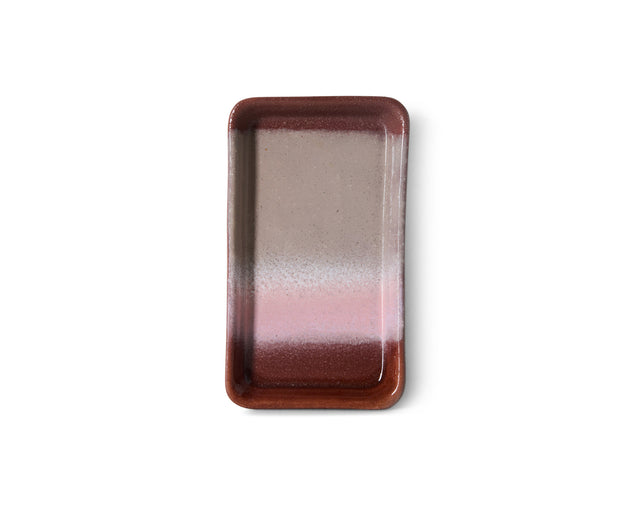 XS Dish BLOOM von HKliving von oben, Farbverlauf von Graubraun über Rosa nach Rotbraun