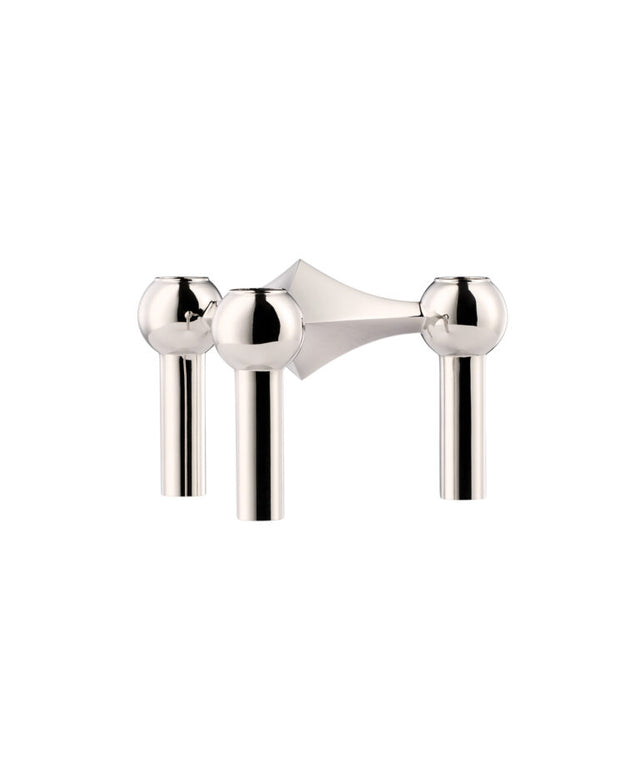 STOFF Nagel Kerzenhalter für 3 schmale Kerzen | CHROME