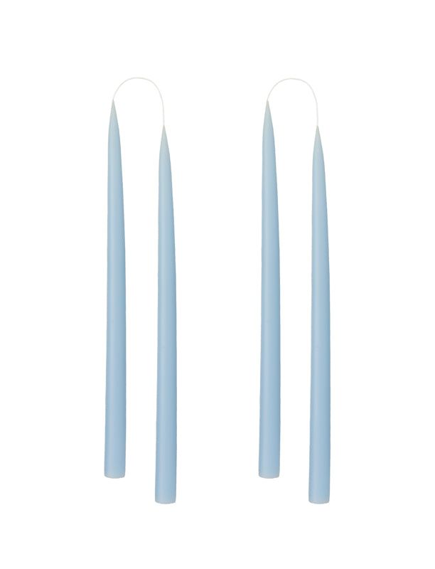 Konische Stabkerze in Pastel Blue, 35 Zentimeter hoch