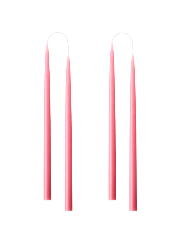 Konische Stabkerze in Pastel Rosa, 35 Zentimeter hoch