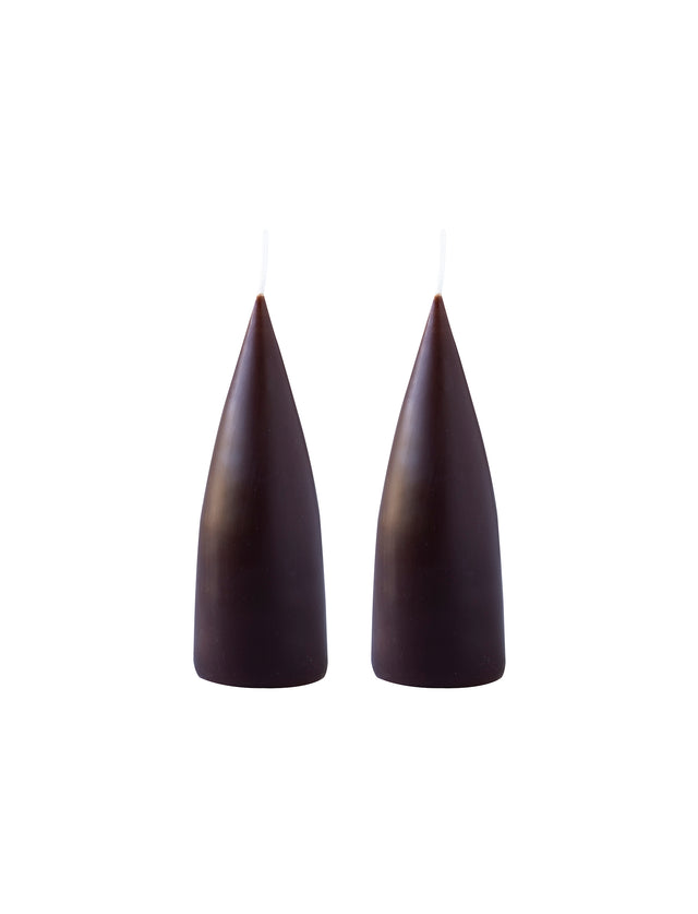 Konische Stumpenkerze in Chocolate Brown, 16 Zentimeter hoch