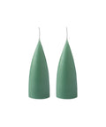 Konische Stumpenkerze in Dark Reseda Green, 16 Zentimeter hoch