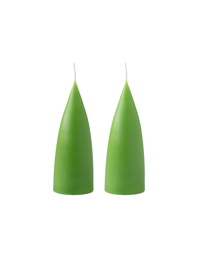 Konische Stumpenkerze in Light Green, 16 Zentimeter hoch