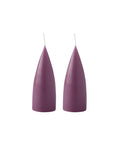 Konische Stumpenkerze in Light Heather, 16 Zentimeter hoch