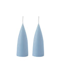Konische Stumpenkerze in Pastel Blue, 16 Zentimeter hoch