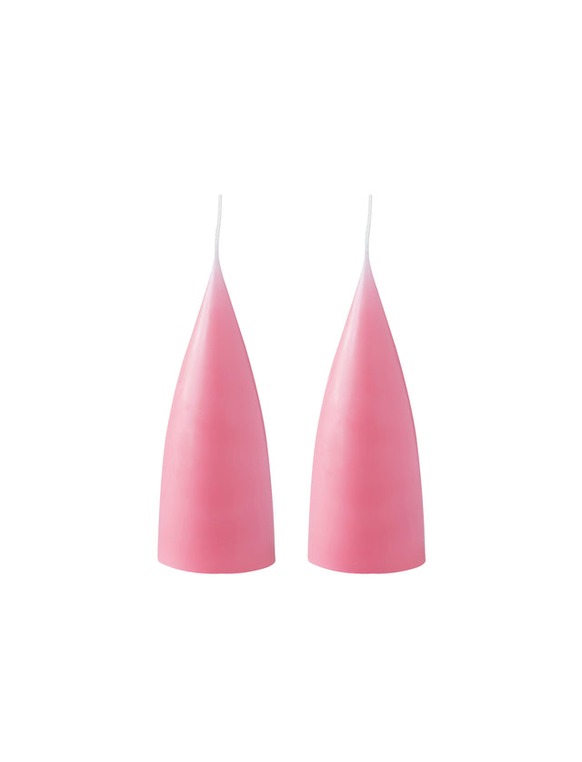Konische Stumpenkerze in Pastel Rose, 16 Zentimeter hoch