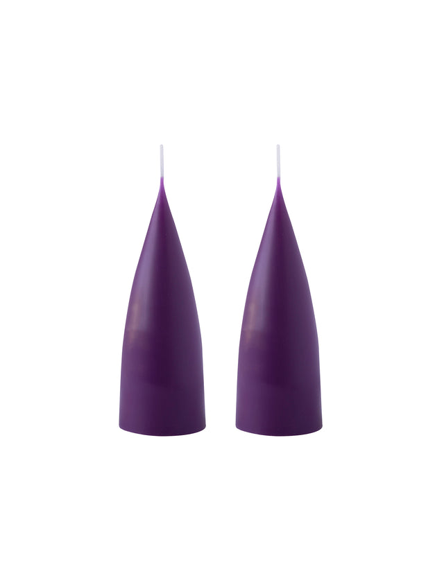 Konische Stumpenkerze in Violet / Julelilla, 16 Zentimeter hoch