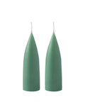 Hohe konische Stumpenkerze in Dark Reseda Green, 20 Zentimeter hoch