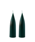 Hohe konische Stumpenkerze in Forest Green, 20 Zentimeter hoch