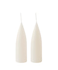 Hohe konische Stumpenkerze in Offwhite, 20 Zentimeter hoch
