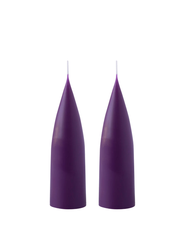 Hohe konische Stumpenkerze in Violet / Julelilla, 20 Zentimeter hoch