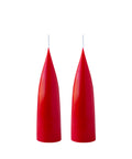 Hohe konische Stumpenkerze in X-Mas Red, 20 Zentimeter hoch