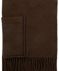 Stoffdetail des UNI POCKET Wollschals in Chocolate