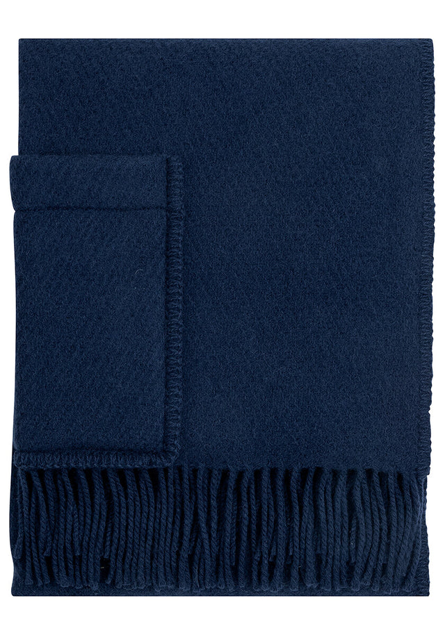 UNI POCKET Wollschal in Mitternachtsblau, freigestellt