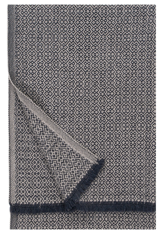 KOLI Merino-Wolldecke in Schwarz-Beige von Lapuan Kankurit