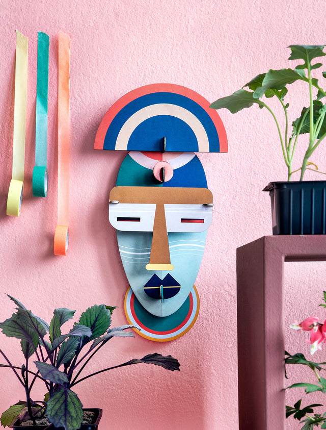 Bunte Wanddeko BROOKLYN | Wandmaske aus Karton