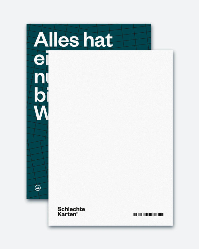Postkarte "Alles hat ein Ende, nur du bist eine Wurst." | Schlechte Karten