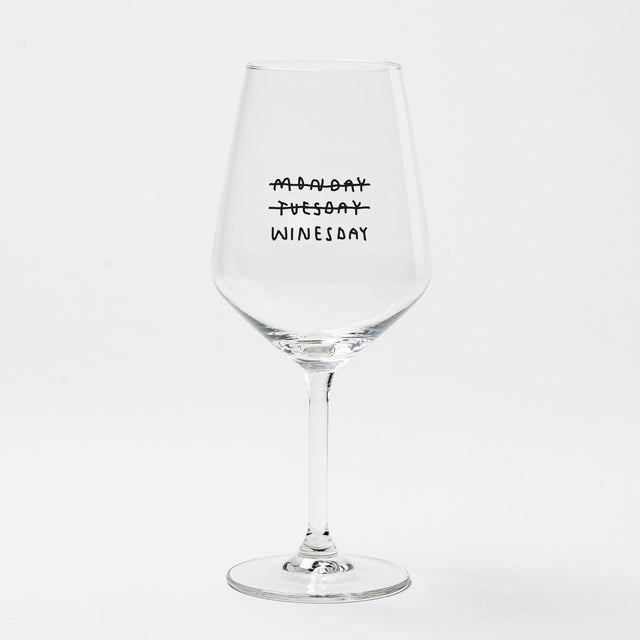 Weinglas "Monday Tuesday WINESDAY" by Johanna Schwarzer