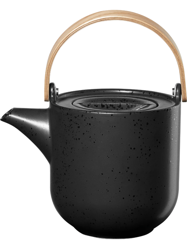 Teekanne COPPA KURO mit Holzgriff | Schwarz / 1,0 L