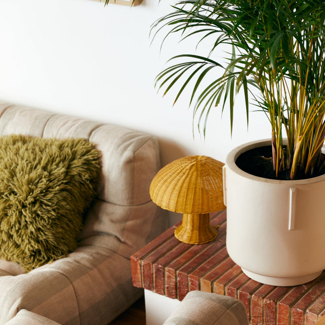 Tischlampe aus Rattan in MUSTARD | HKliving