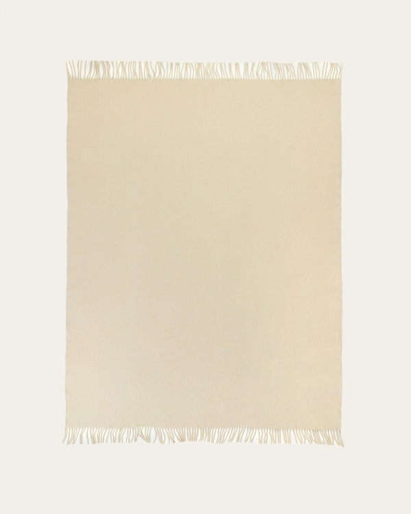 Wolldecke MANTEIGAS aus Schurwolle | Wollweiß, 140 x 190 cm